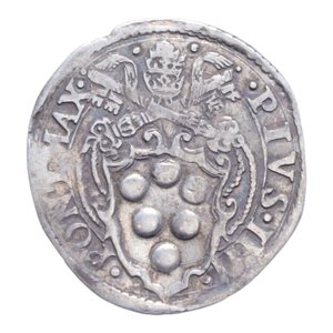 obverse: ROMA PIO IV (1559-1565) GIULIO AG. 2,91 GR. BB+