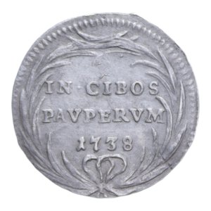 reverse: ROMA CLEMENTE XII (1730-1740) GROSSO 1738 R AG. 1,23 GR. qSPL
