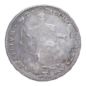 reverse: ROMA PIO VI (1775-1799) MEZZO SCUDO 1777 AN. III 7 DELLA DATA SU 6 NC AG. 13,22 GR. BB+