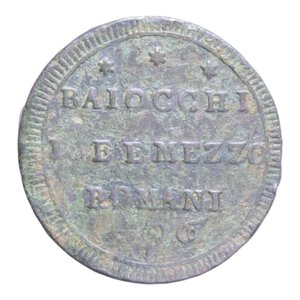 reverse: ROMA PIO VI (1775-1799) BAIOCCHI DUE E MEZZO 1796 SAMPIETRINO CU. 15,28 GR. qBB
