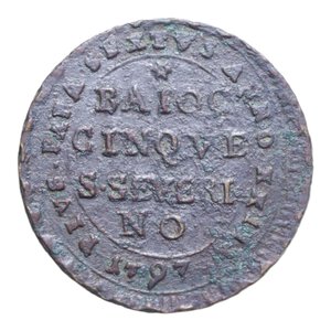 reverse: SAN SEVERINO PIO VI (1775-1799) 5 BAIOCCHI 1797 MADONNINA CU. 18,34 GR. BB