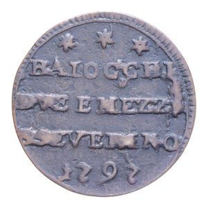 reverse: SAN SEVERINO PIO VI (1775-1799) BAIOCCHI DUE E MEZZO 1797 SAMPIETRINO CU. 7,42 GR. qBB