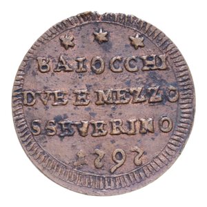 reverse: SAN SEVERINO PIO VI (1775-1799) BAIOCCHI DUE E MEZZO 1797 SAMPIETRINO CU. 12,47 GR. BB-SPL