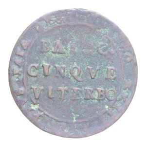 reverse: VITERBO PIO VI (1775-1799) 5 BAIOCCHI 1797 MADONNINA CU. 16,31 GR. qBB