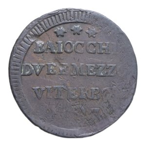 reverse: VITERBO PIO VI (1775-1799) BAIOCCHI DUE E MEZZO 1797 SAMPIETRINO CU. 7,58 GR. qBB