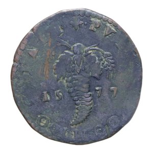 reverse: REGNO DI NAPOLI FILIPPO II (1554-1598) TORNESE 1577 RRR CU. 7,21 GR. qBB