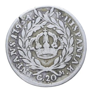 reverse: REGNO DI NAPOLI FERDINANDO IV (1759-1816) TARI  1793 NC AG. 4,33 GR. MB-BB