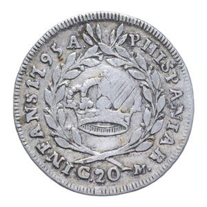 reverse: REGNO DI NAPOLI FERDINANDO IV (1759-1816) TARI  1795 NC AG. 4,52 GR. qBB