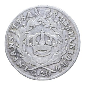reverse: REGNO DI NAPOLI FERDINANDO IV (1759-1816) TARI  1796 AG. 4,50 GR. MB-BB/qBB