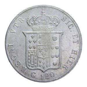 reverse: REGNO DELLE DUE SICILIE FERDINANDO II (1830-1859) PIASTRA 120 GRANA 1856 AG. 27,55 GR. SPL-FDC