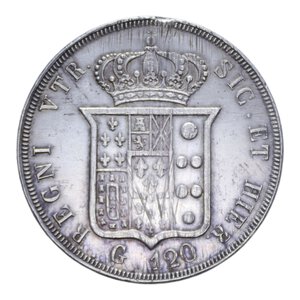 reverse: REGNO DELLE DUE SICILIE FERDINANDO II (1830-1859) PIASTRA 120 GRANA 1847 AG. 27,58 GR. BB+ (COLPO)