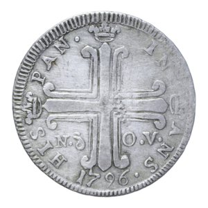 reverse: REGNO DI SICILIA FERDINANDO III (1759-1816) 3 TARI  1796 AG. 6,67 GR. BB