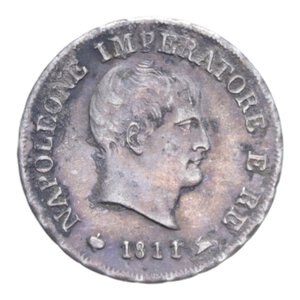 obverse: NAPOLEONE I RE D ITALIA (1805-1814) 10 SOLDI 1811 MILANO AG. 2,47 GR. BB+