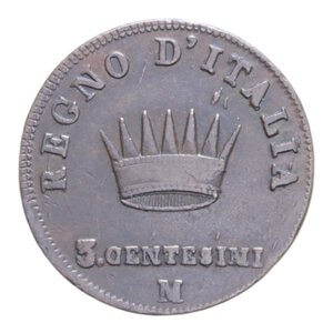 reverse: NAPOLEONE I RE D ITALIA (1805-1814) 3 CENT. 1810 MILANO 10 SU 0 CU. 6,30 GR. qBB