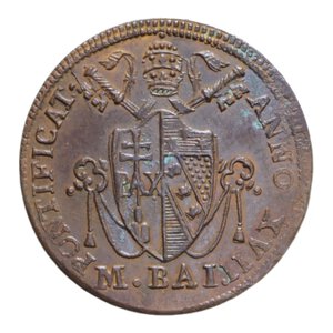 reverse: STATO PONTIFICIO PIO VII (1800-1823) MEZZO BAIOCCO 1816 BOLOGNA CU. 5,87 GR. SPL