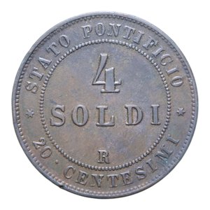 reverse: STATO PONTIFICIO PIO IX (1846-1870) 4 SOLDI 1866 AN. XXI CU. 20,40 GR. BB+