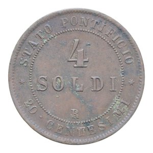 reverse: STATO PONTIFICIO PIO IX (1846-1870) 4 SOLDI 1867 AN. XXI CU. 20 GR. BB
