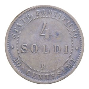 reverse: STATO PONTIFICIO PIO IX (1846-1870) 4 SOLDI 1869 AN. XXIII CU. 19,44 GR. BB/BB+