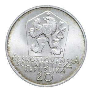 reverse: CECOSLOVACCHIA 20 KORUN 1972 AG. 9,09 GR. FDC