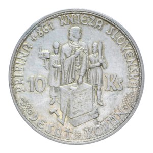 reverse: CECOSLOVACCHIA 10 KORUN 1944 AG. 7,01 GR. qSPL