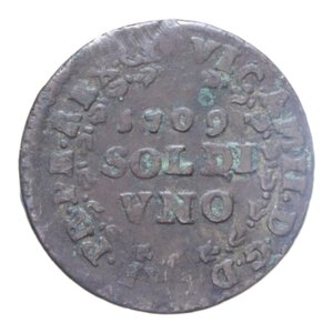 reverse: VITT. AMEDEO II (1675-1730) SOLDO 1709 RR CU. 2,08 GR. MIR. 873 qBB
