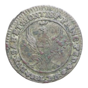 reverse: CARLO EMANUELE III (1730-1773) 2,6 SOLDI 1756 NC MI. 2,37 GR. MIR. 951B MB-BB/qBB