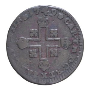 reverse: CARLO EMANUELE III (1730-1773) SOLDO 1749 R CU. 1,92 GR. MIR. 939l BB