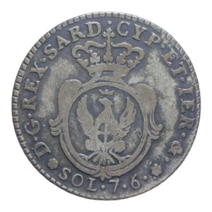 reverse: CARLO EMANUELE IV (1796-1800) 7,6 SOLDI 1800 NC MI. 4,32 GR. MB-BB