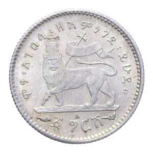 reverse: ETIOPIA MENELIK II GERSH 1889-1913 AG. 1,42 GR. FDC