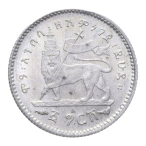 reverse: ETIOPIA MENELIK II GERSH 1889-1913 AG. 1,42 GR. FDC (MACCHIE)