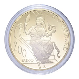 reverse: FRANCESCO (2013-OGGI) 200 EURO 2015 LA PRUDENZA AU. 40 GR. 499 ESEMPLARI IN COFANETTO E SCATOLA PROOF