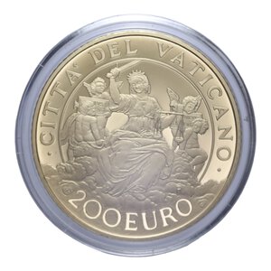 reverse: FRANCESCO (2013-OGGI) 200 EURO 2016 LA GIUSTIZIA AU. 40 GR. 499 ESEMPLARI IN COFANETTO E SCATOLA PROOF
