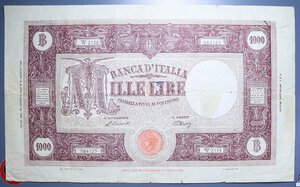 reverse: REPUBBLICA ITALIANA 1000 LIRE 18/1/1947 GRANDE M B.I. BB (STRAPPI)