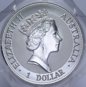 reverse: AUSTRALIA 1 DOLLARO 1993 KOOKABURRA AG. 31,1 GR. PROOF