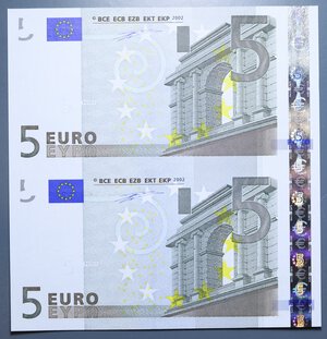 reverse: GERMANIA 5 EURO CONSECUTIVI NON TAGLIATI FDS (ARTEFATTO)