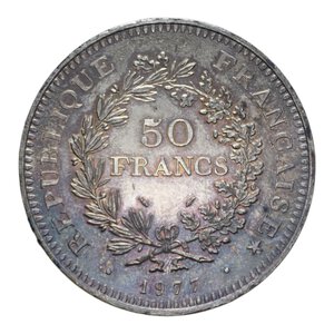 reverse: FRANCIA 50 FRANCS 1977 AG. 30,04 GR. FDC (PATINATA)