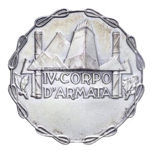 obverse: MEDAGLIA REGNO D ITALIA S.D. IV CORPO D ARMATA OPUS LOMBARDI AG. 50 GR. SPL-FDC