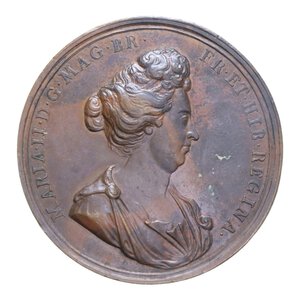 reverse: MEDAGLIA GRAN BRETAGNA REGINA MARY II 1690 S.D. (CA. 1690) AE. 51,77 GR. 49 MM. SPL