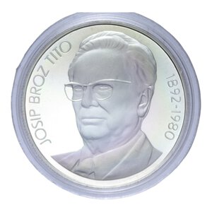 obverse: JUGOSLAVIA 1000 DINARA 1980 AG. 26 GR. PROOF IN COFANETTO