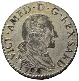 obverse: Vttorio Amedeo III (1773-1796). 10 soldi 1794. Mi. SPL