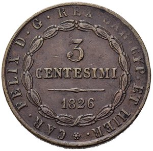 reverse: Vittorio Emanuele II . Re Eletto (1859-1861). 3 centesimi 1826 Bologna. Gig. 21. rara. qBB