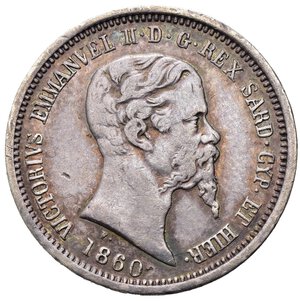 obverse: Vittorio Emanuele II. Regno di Sardegna (1849-1861). 50 centesimi 1860 M. Ag. Gig. 87. NC. BB/SPL