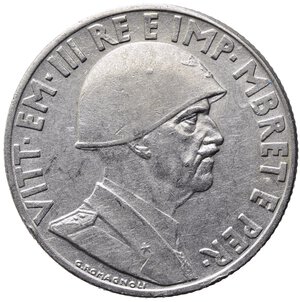 obverse: Vittorio Emanuele III (1900-1943). ALBANIA. 1 lek 1939 XVIII 