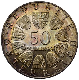 obverse: AUSTRIA. 50 Schilling 1968. Ag. qFDC