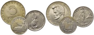 obverse: MONDIALI VARIE. Lotto di 3 monete in argento. Filippine, Ungheria, Spagna. BB