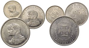 obverse: PORTOGALLO. Carlos I. Lotto di 3 monete 1898. Ag. qFDC-FDC