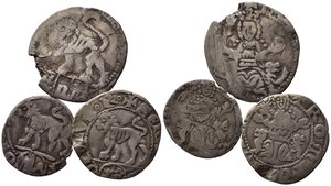 obverse: ZECCHE ITALIANE. ROMA. Senato Romano. Lotto di 3 monete da catalogare. Ag (1,23 g; 0,82 g; 0,57 g). MB