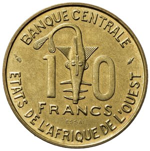 obverse: AFRICA DELL OVEST. Etats de l Afrique de l ouest. 10 Francs 1981 ESSAI (prova). qFDC