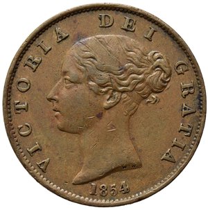 obverse: GRAN BRETAGNA. Victoria. 1/2 Penny 1854. BB/BB+