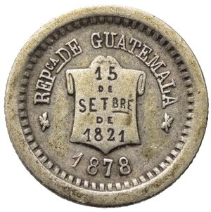 obverse: GUATEMALA. 1/2 REAL 1878. Ag. BB